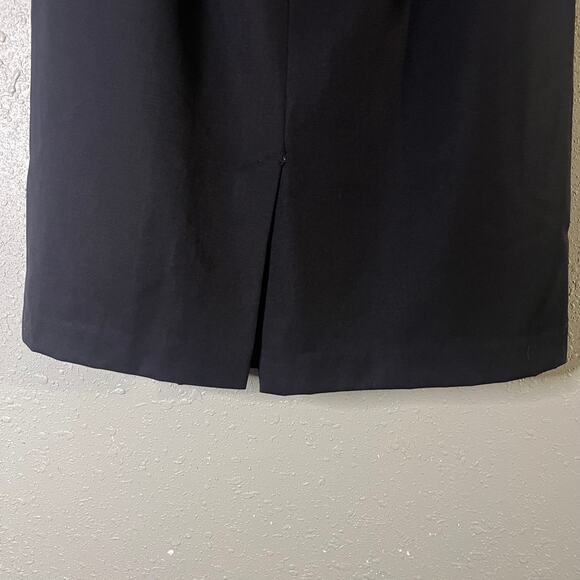 Nordstroms Industrialist Sportswear Womens Black Wool Skirt 12 with pockets - Picture 4 of 11